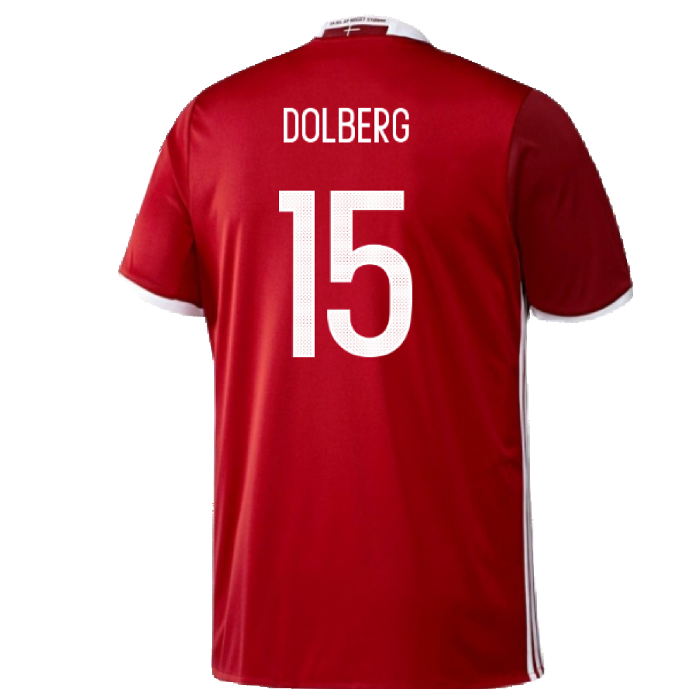 Denmark 2016-17 Home Shirt (S) (Mint) (Dolberg 15)_1