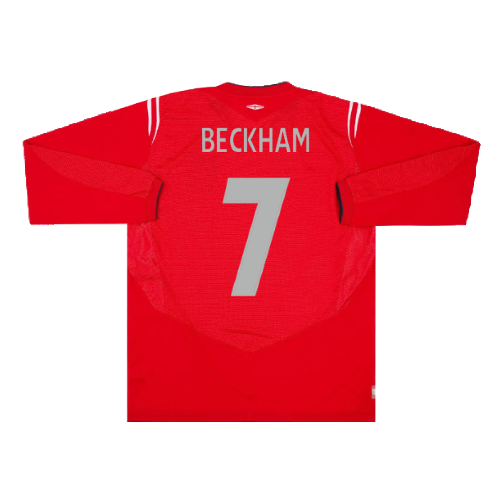 England 2004-06 Long Sleeve Away Shirt (L) (Excellent) (Beckham 7)_1
