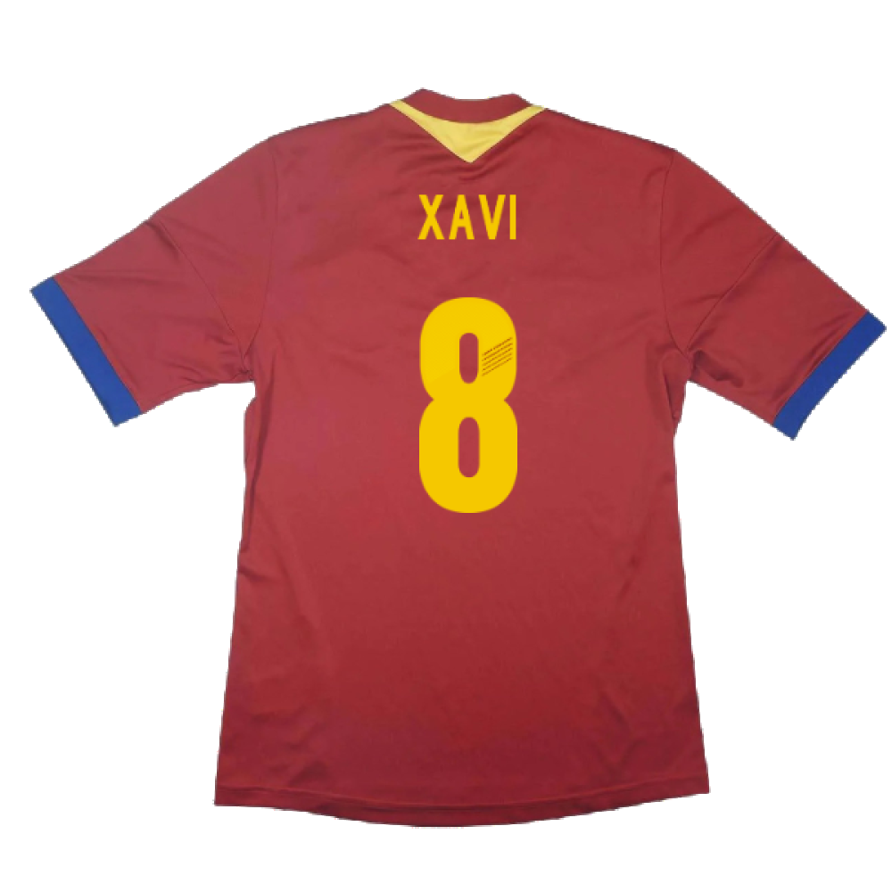 Spain 2013-14 Home Shirt (L) (Fair) (Xavi 8)_1
