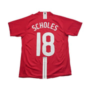2007/08 Camiseta local Manchester United Scholes #18 (M) Nike