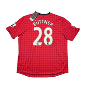 Camiseta de la primera equipación del Manchester United 2012/13 Buttner #28 *NUEVA CON ETIQUETAS* (XXL) Nike