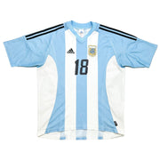 2002/04 Argentina Kily #18 Camiseta Local (L) Adidas