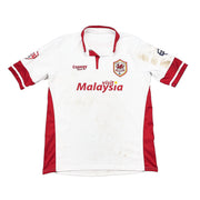 2014/15 Cardiff City Le Fondre #10 *Partido Usada + Firmada* Tercera Camiseta (M) Cosway Sports