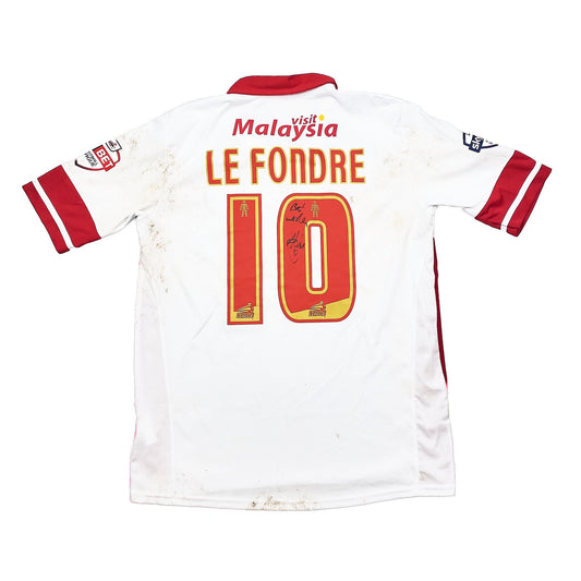 2014/15 CARDIFF CITY LE FONDRE #10 *MATCH WORN + SIGNED* THIRD SHIRT (M) COSWAY SPORTS