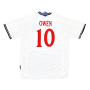 1999/01 Inglaterra Owen #10 *BNWT* Camiseta local firmada (XL) Umbro