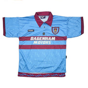 Camiseta visitante del West Ham de 1995/97, *impecable*, centenario (talla L) Pony