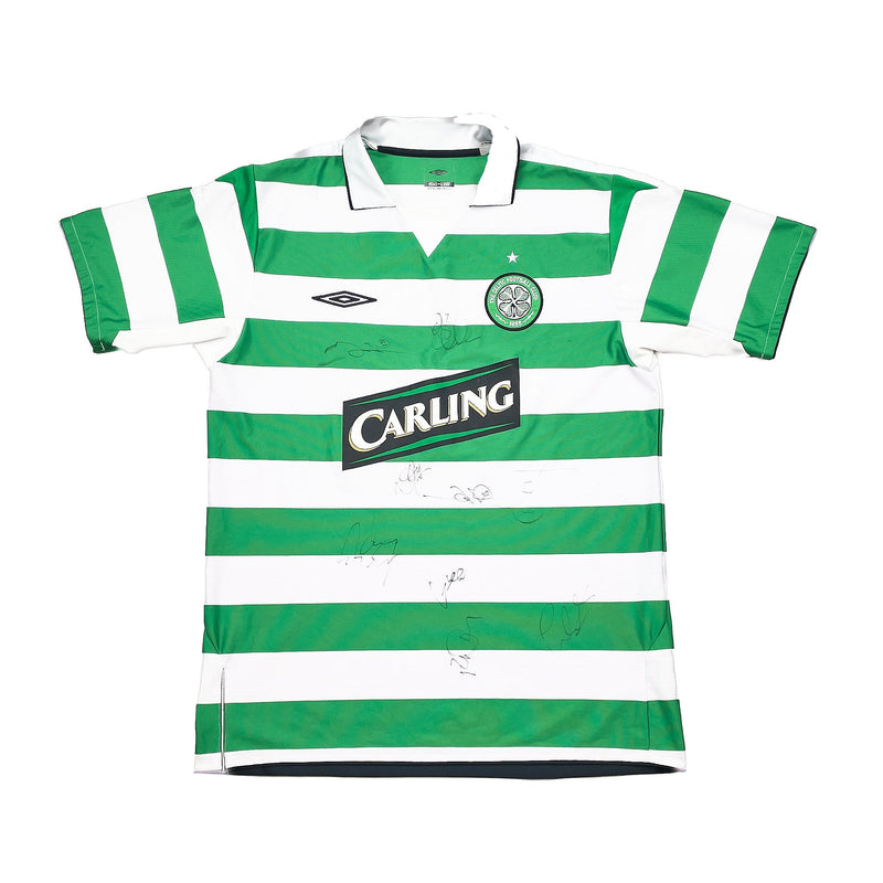2004/05 Celtic Juninho #7 *Squad Signed* Home Shirt (L) Umbro