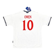 1999/01 Inglaterra Owen #10 *BNWT* Camiseta Local Firmada (XXL) Umbro