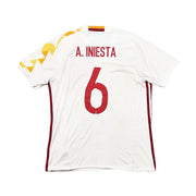 2015/16 España A.Iniesta #6 Camiseta de la segunda equipación (M) Adidas