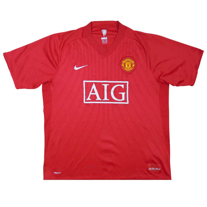 Manchester United 2007-09 Home Shirt (XL) (Excellent)