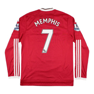 Manchester United 2015-16 Home Long Sleeve Shirt (Memphis #7) ((Excellent) M)_0