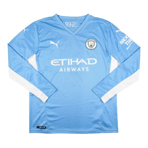 Manchester City 2021-22 Home Long Sleeve Shirt (Foden #47) ((Mint) L)_1