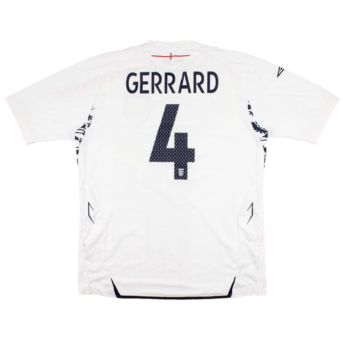 England 2007-09 Home Shirt (Gerrard #4) (L) (Very Good)