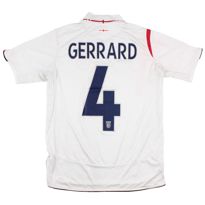 England 2005-2007 Home Shirt (XL Boys) Gerrard #4 (Good)