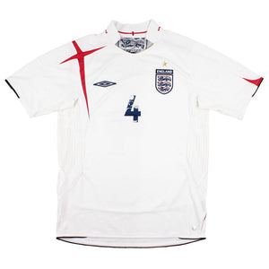 England 2005-07 Home Shirt (M) Gerrard #4 (Good)_1