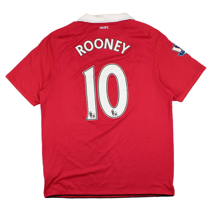 Manchester United 2010-11 Home Shirt (L) Rooney #10 (Good)