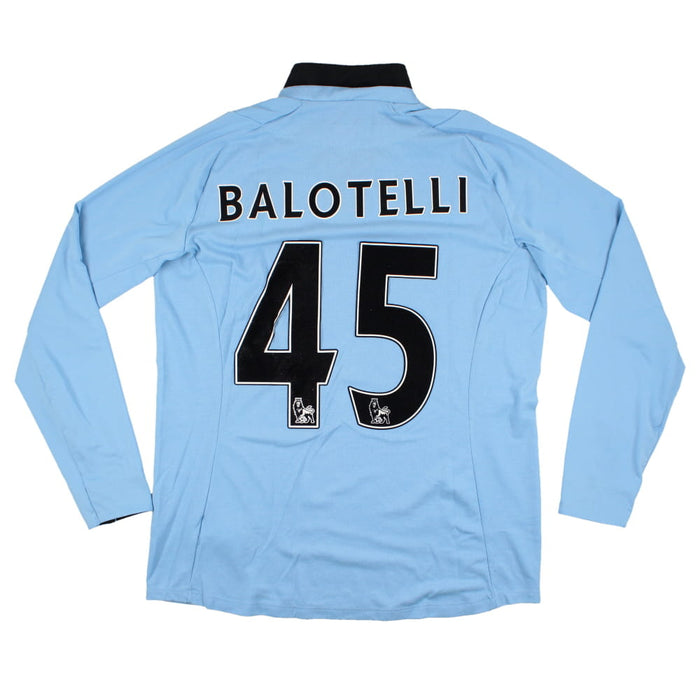 Manchester City 2012-13 Long Sleeve Home Shirt (Balotelli #45) (L) (Excellent)