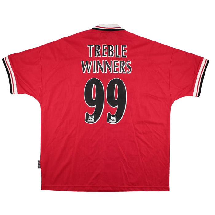 Manchester United 1998-2000 Home Shirt (XXL) Treble Winners #99 (Excellent)