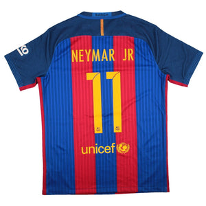 Barcelona 2016-17 Home Shirt (Sponsorless) (L) Neymar #11 (Mint)_0