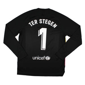 Barcelona 2019-20 Long Sleeve Champions League Goalkeeper Shirt (L) Ter Stegen #1 (Very Good)_0