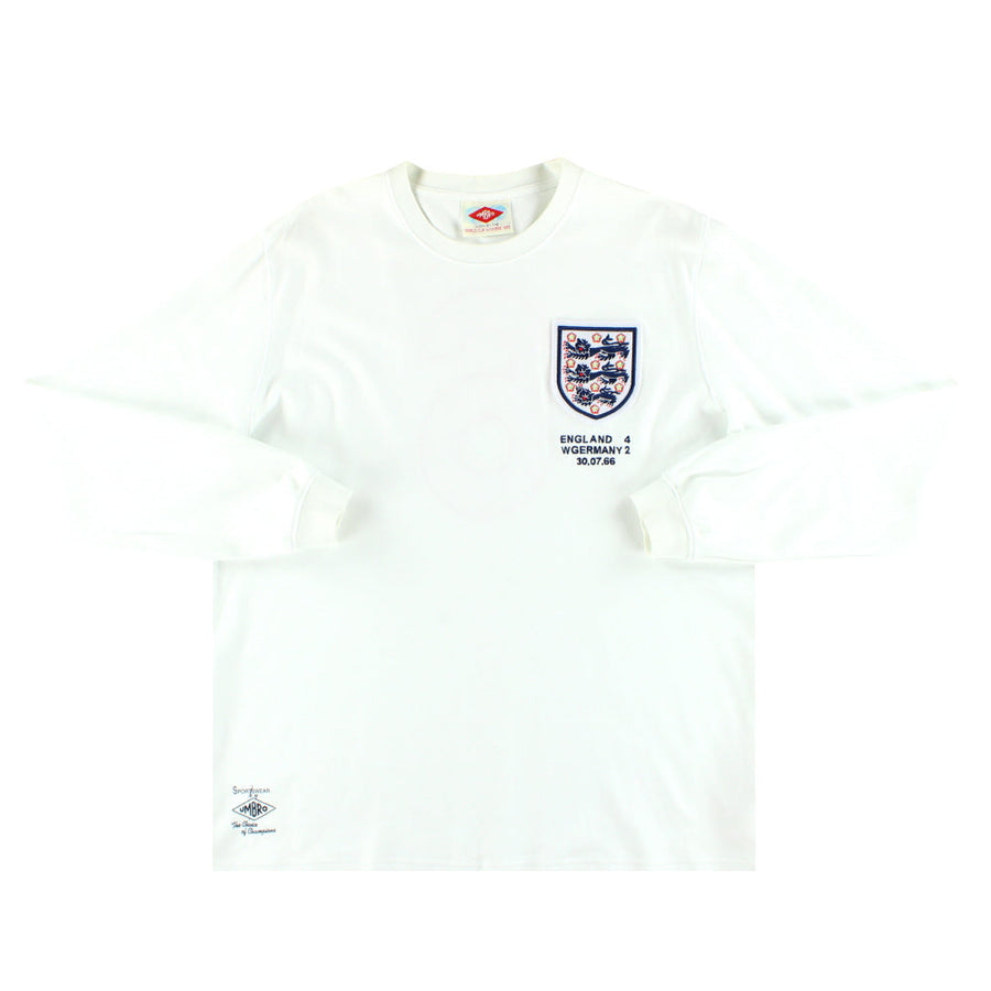 1966 Inglaterra Umbro Camiseta de casa reedición #6 Manga Larga XL