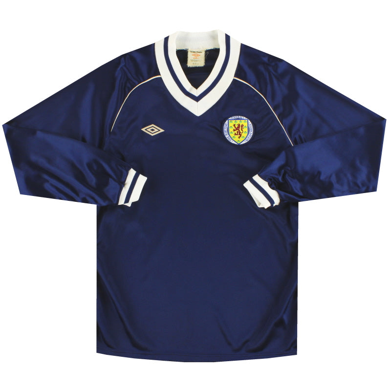1982-85 Escocia Umbro Camiseta Local Manga Larga Talla M