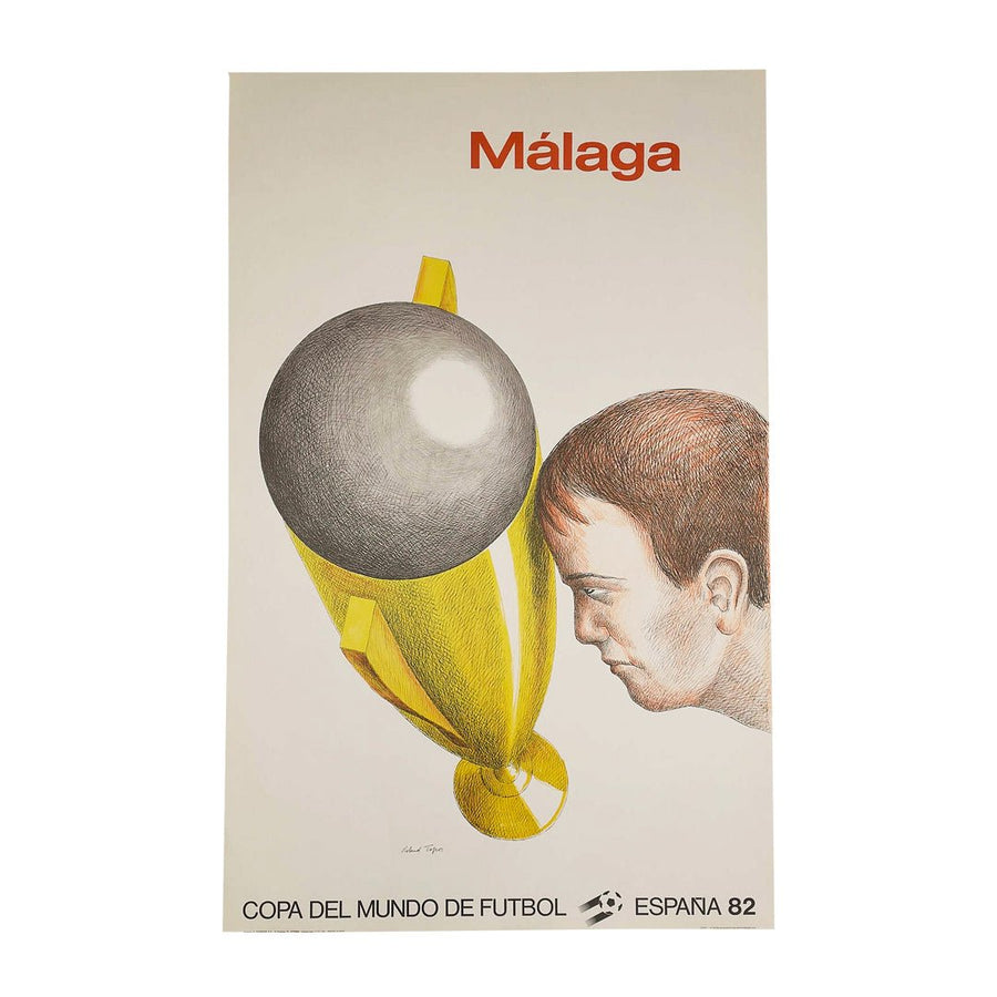 1982 Málaga Copa Del Mundo De Fútbol España Grabado Original