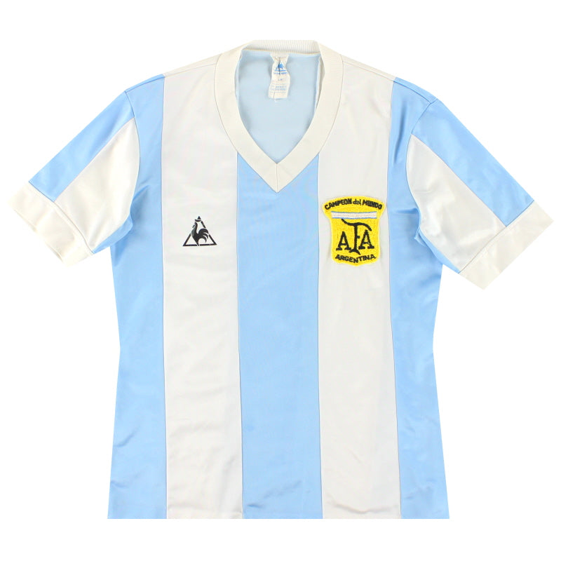 1984-86 Argentina Le Coq Sportif 'Campeon Del Mundo' Home Shirt Y - Classic Football Kit