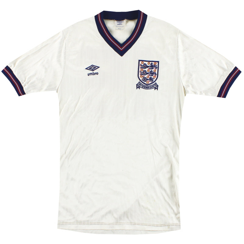 1984-87 Inglaterra Umbro U-21 Camiseta de Local Emitida #15 M