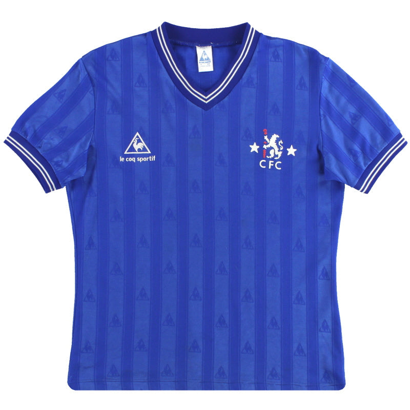 Camiseta local Le Coq Sportif del Chelsea de la temporada 1985-86, talla M