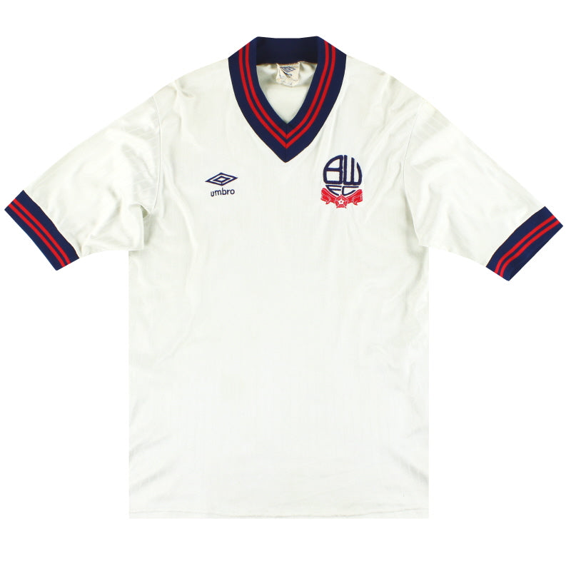 1986-88 Bolton Umbro Camiseta Local de Jugador Talla L