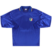 Camiseta de local Diadora de Italia de 1986-90, emitida para jugador, #8, manga larga, talla L