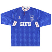 1987-89 Macclesfield Umbro Camiseta de local de partido 'Wembley 89' #4 L