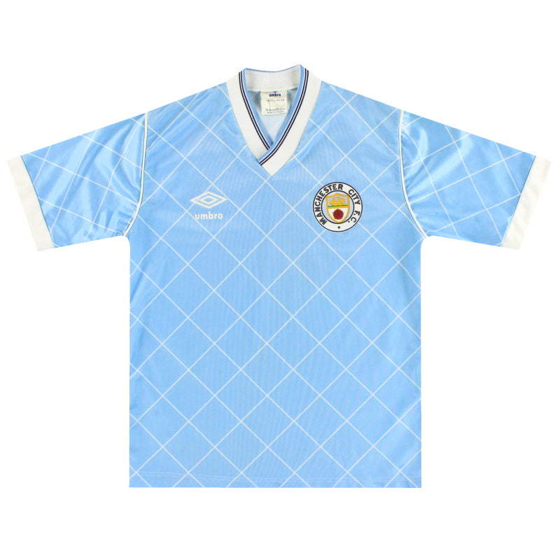 1987-89 Manchester City Umbro Camiseta Local Y