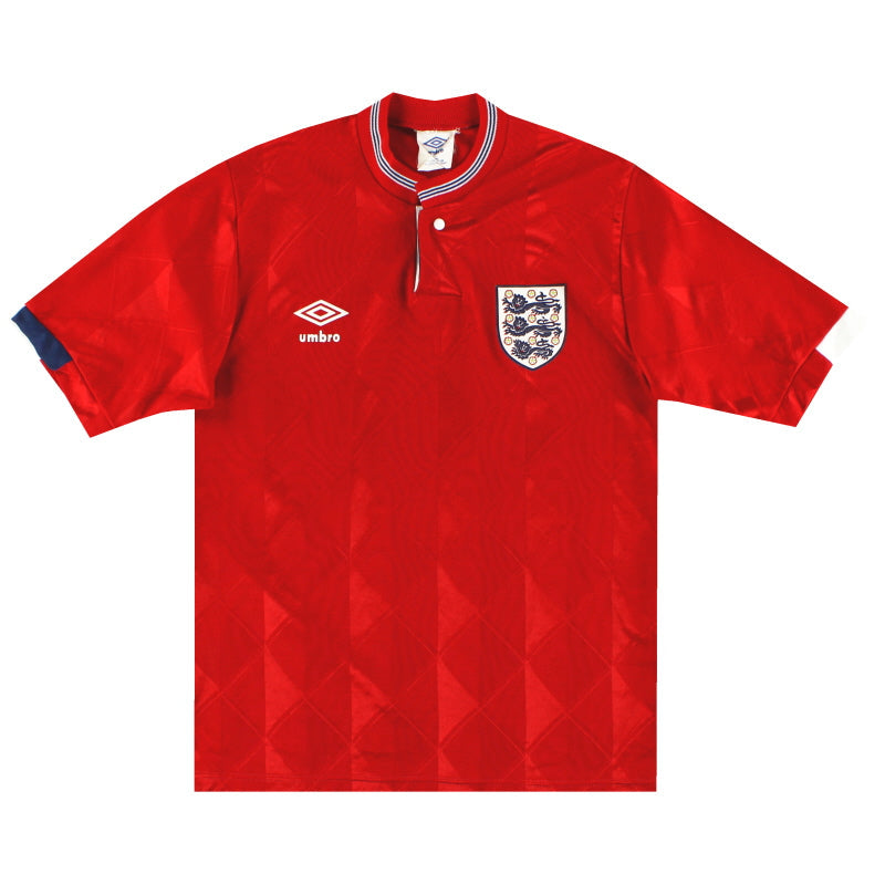 1988-90 Inglaterra Umbro Camiseta Visitante *Impecable* S
