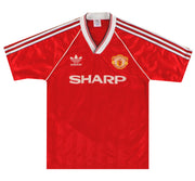 1988-90 Manchester United adidas Home Shirt S