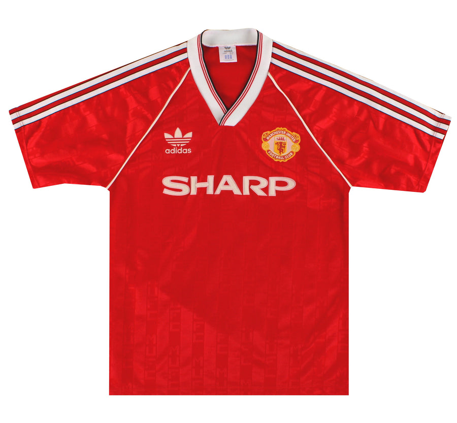 1988-90 Manchester United adidas Home Shirt S