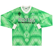 Camiseta Visitante Puma Werder Bremen Manga Larga 1989-90 Talla XL