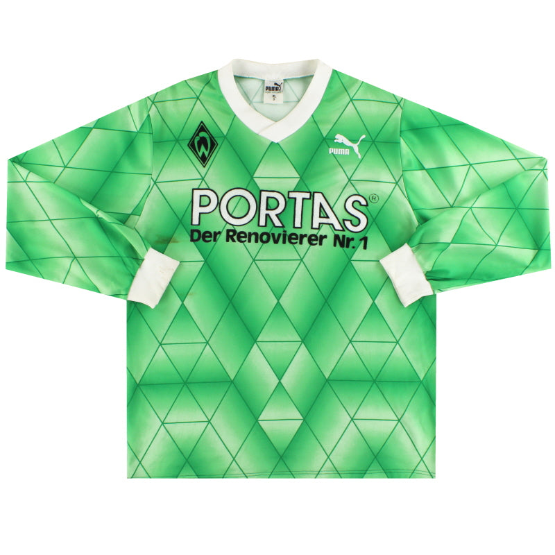 Camiseta Visitante Puma Werder Bremen Manga Larga 1989-90 Talla XL
