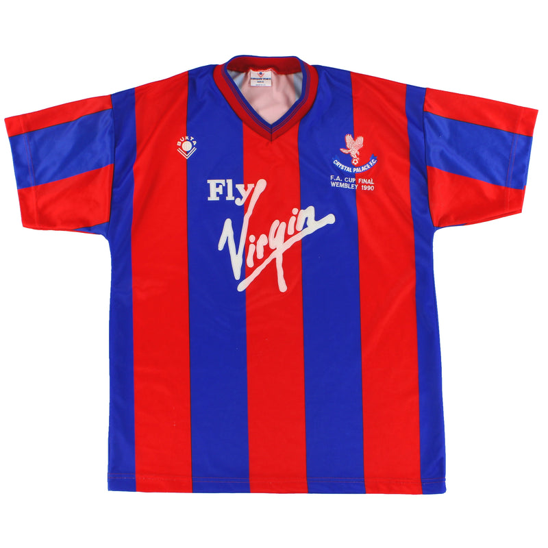 1989-90 Crystal Palace Bukta 'F.A Cup Final' Home Shirt L