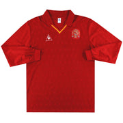 1989 España Camiseta de partido de manga larga #2 (Chendo) contra Irlanda del Norte XL