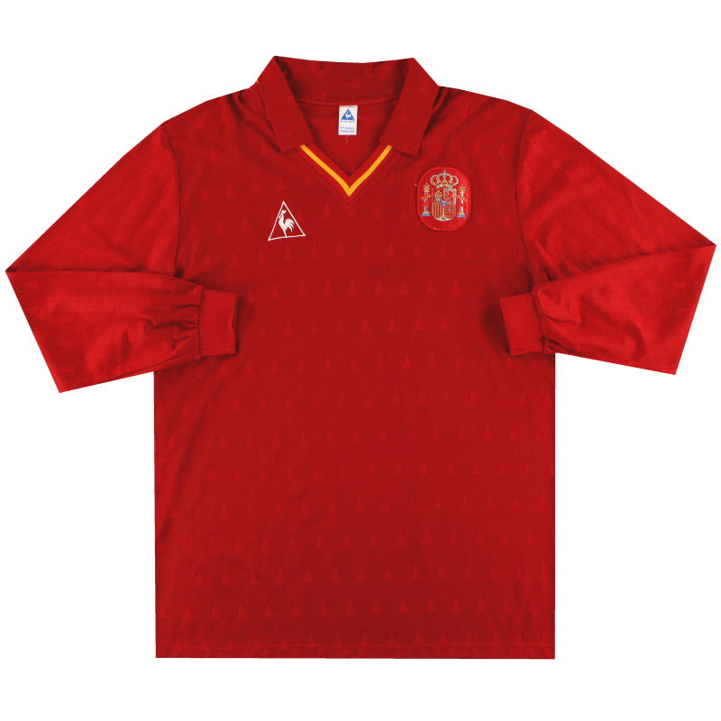 1989 España Camiseta de partido de manga larga #2 (Chendo) contra Irlanda del Norte XL