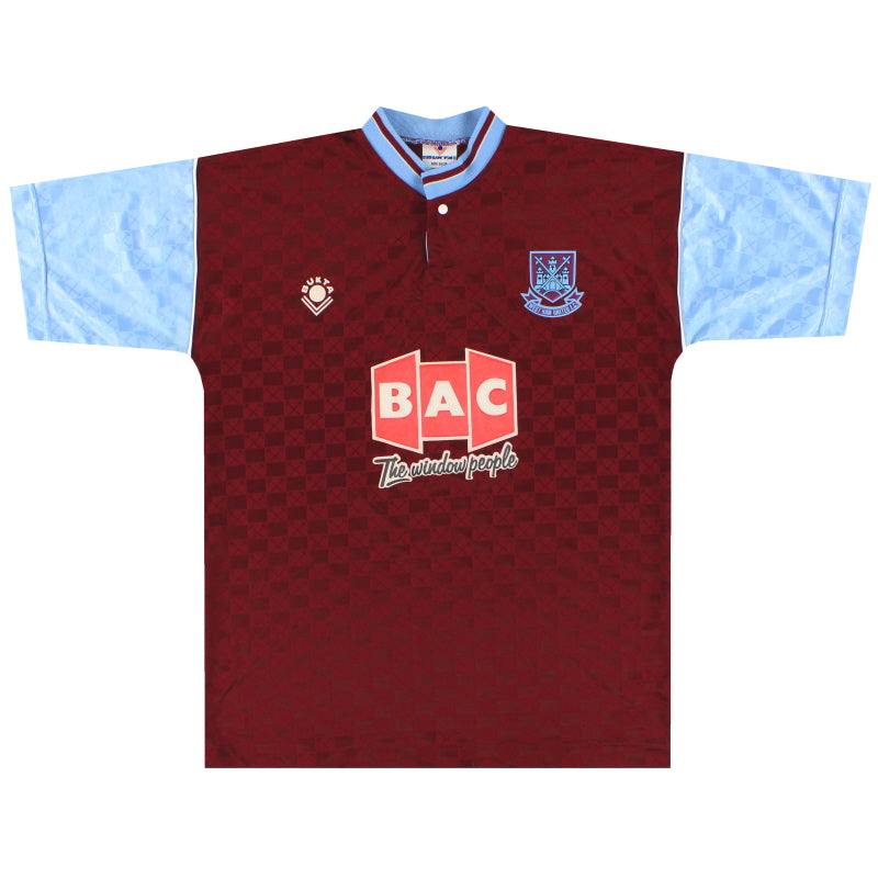 1990-91 West Ham Bukta Camiseta Local *Como Nueva* S