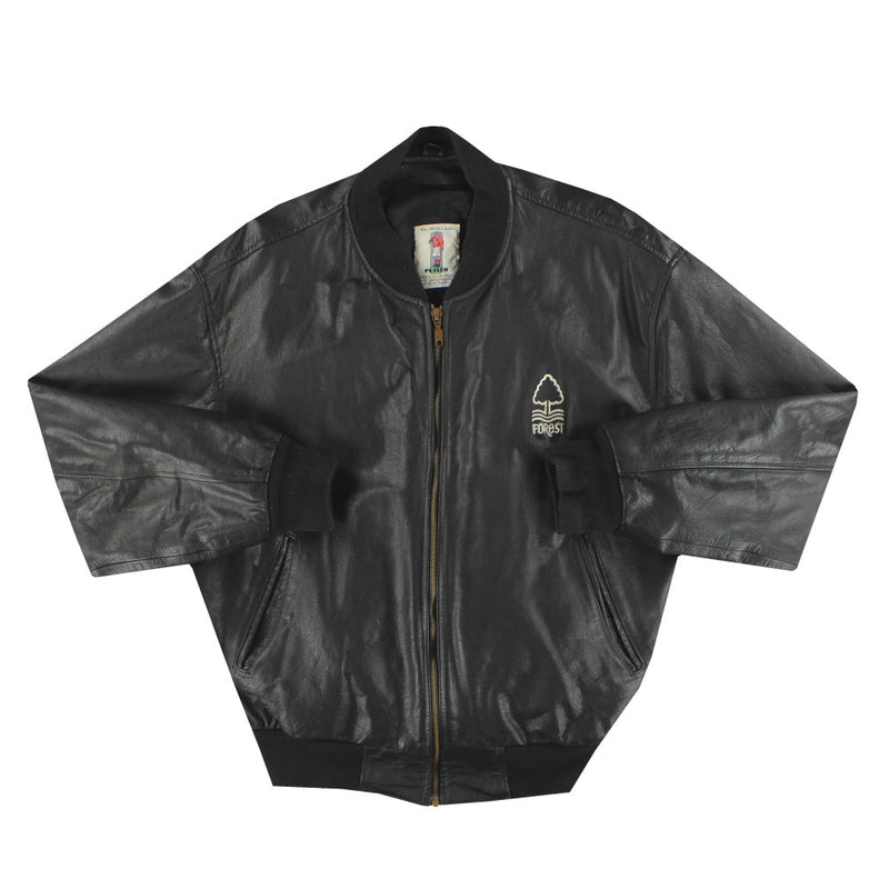 1990-92 Nottingham Forest Leather Bomber Jacket XL