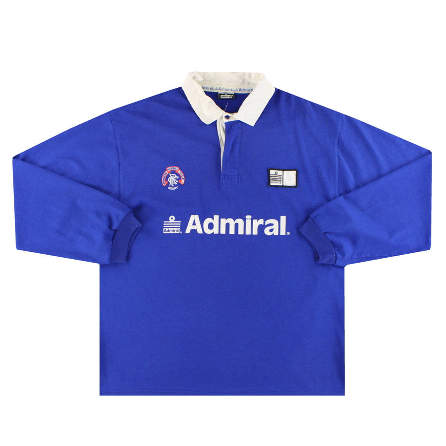 1990-92 Rangers Admiral Rugby Polo Shirt L - Classic Football Kit