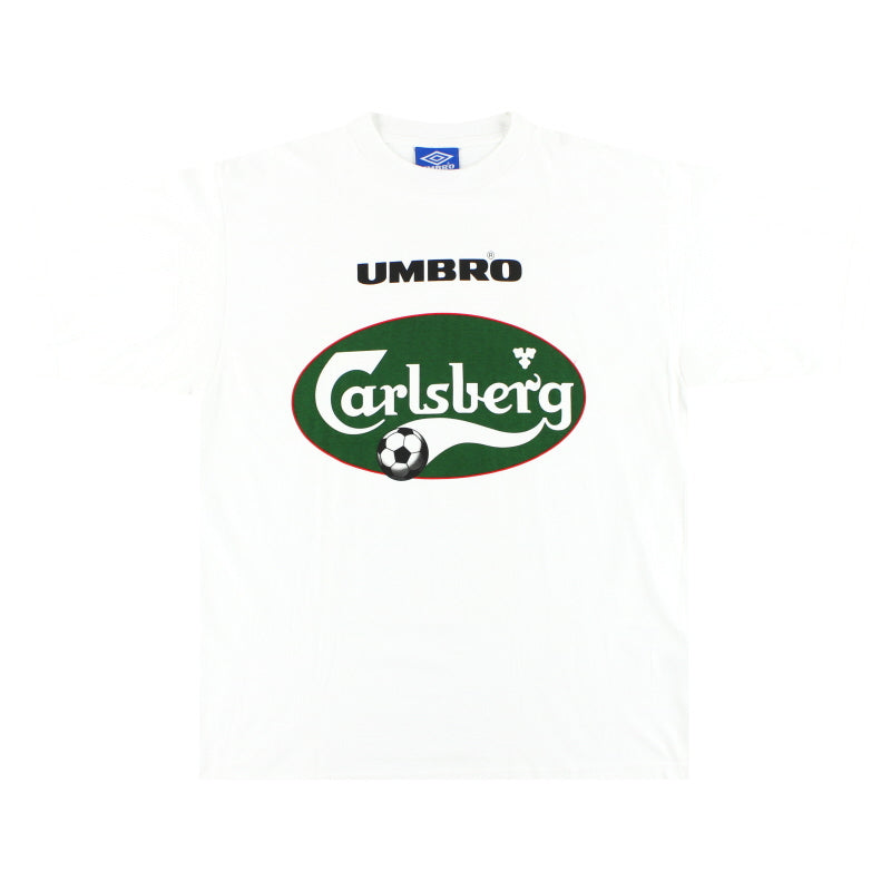 Camiseta gráfica Umbro 'Carlsberg' de los 90 *Como Nueva* XL