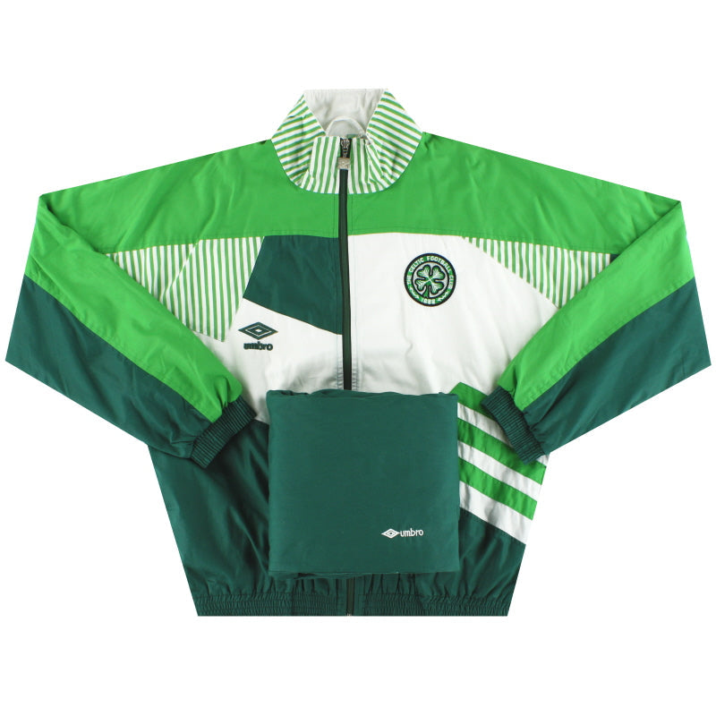 Chaqueta de chándal de presentación Umbro del Celtic de 1991-92, talla M, modelo de jugador