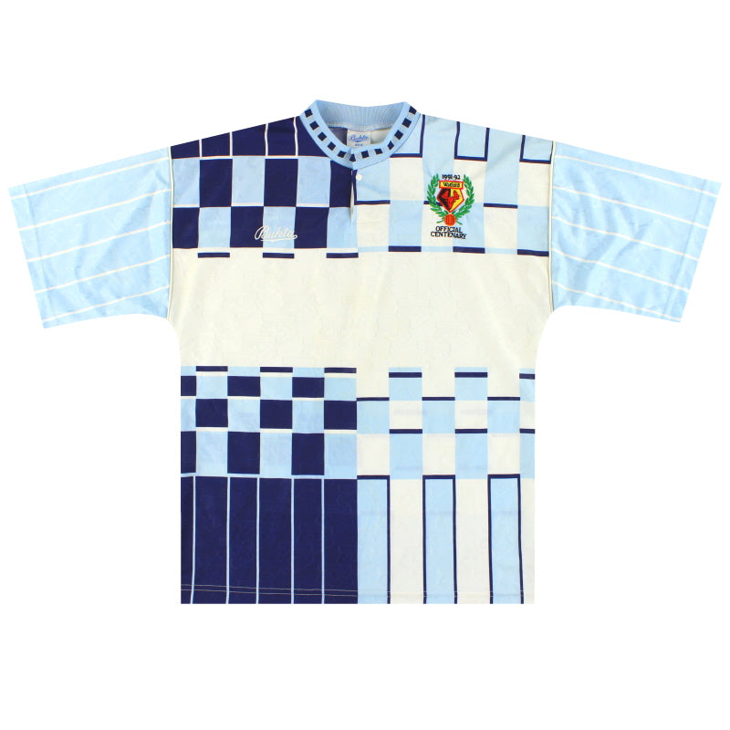 Camiseta de visitante Watford Bukta Centenario 1991-92 *Perfecto estado* S