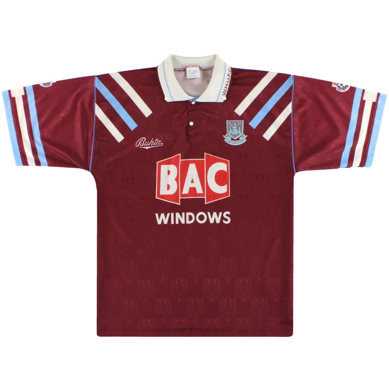 Camiseta local Bukta del West Ham 1991-92 Talla L