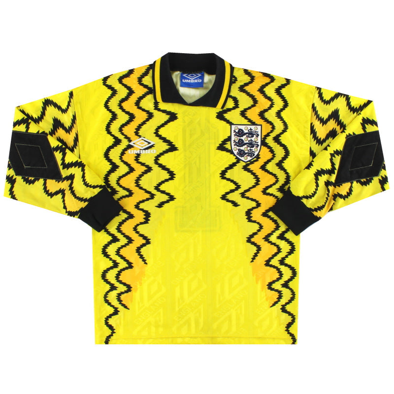 1992-93 Inglaterra Umbro Camiseta de Portero #1 Talla L.Niños